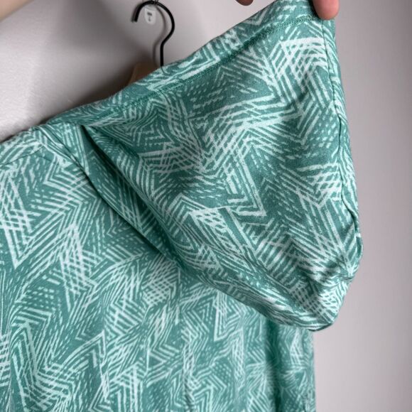 Ocean + Coast Womens Pullover Sweater Large Aqua Blue Geo Lightweight Swim Beach - Picture 12 of 13